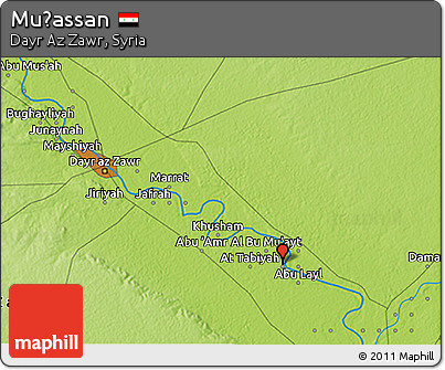 Physical 3D Map of Muḩassan