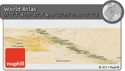 Satellite Panoramic Map of the Area around 35° 24' 37" N, 40° 1' 29" E