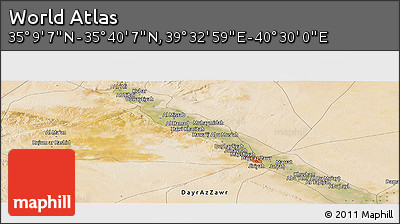 Satellite Panoramic Map of the Area around 35° 24' 37" N, 40° 1' 29" E