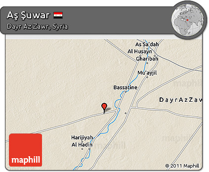 Shaded Relief 3D Map of Aş Şuwar