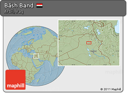 Savanna Style Location Map of Bāsh Band, hill shading
