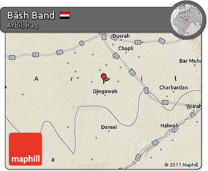 Shaded Relief Map of Bāsh Band