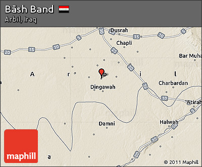 Shaded Relief Map of Bāsh Band