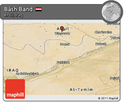 Satellite Panoramic Map of Bāsh Band