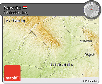 Physical 3D Map of Nawrūz