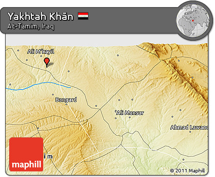 Physical 3D Map of Yakhtah Khān