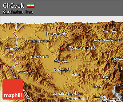 Physical 3D Map of Chāvak