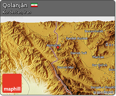 Physical 3D Map of Qolanjān