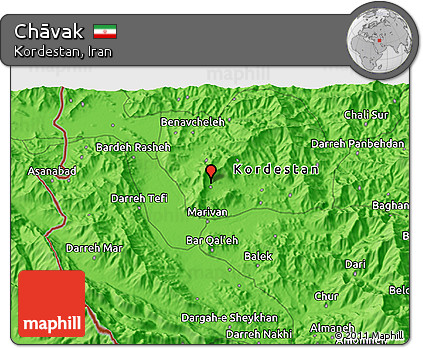 Political 3D Map of Chāvak