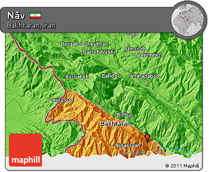 Political 3D Map of Nāv