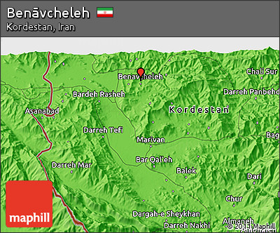 Political 3D Map of Benāvcheleh