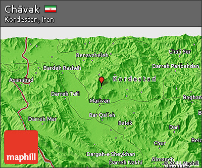 Political 3D Map of Chāvak