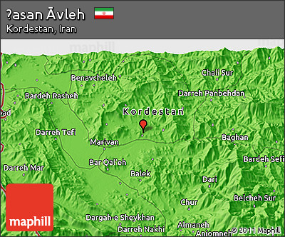 Political 3D Map of Ḩasan Āvleh