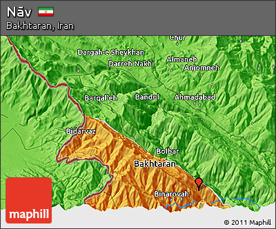 Political 3D Map of Nāv