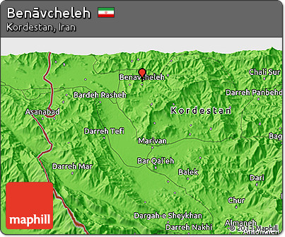 Political 3D Map of Benāvcheleh