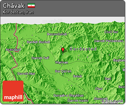 Political 3D Map of Chāvak