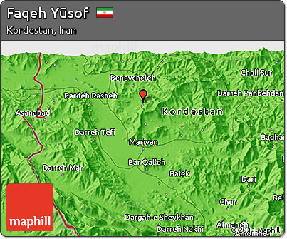 Political 3D Map of Faqeh Yūsof