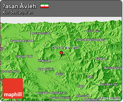 Political 3D Map of Ḩasan Āvleh