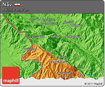 Political 3D Map of Nāv