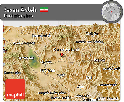 Satellite 3D Map of Ḩasan Āvleh