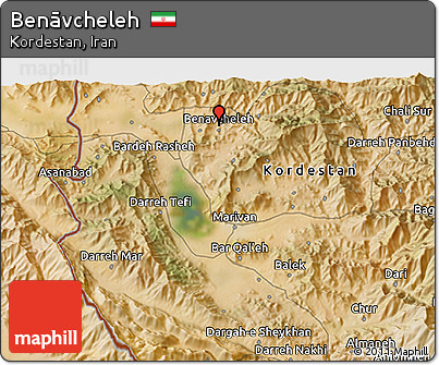 Satellite 3D Map of Benāvcheleh