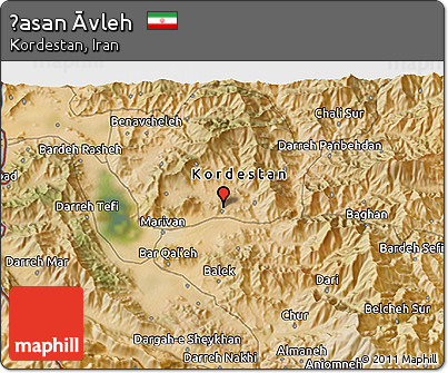 Satellite 3D Map of Ḩasan Āvleh