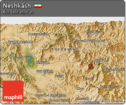 Satellite 3D Map of Neshkāsh