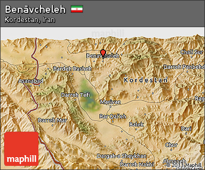 Satellite 3D Map of Benāvcheleh