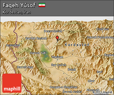 Satellite 3D Map of Faqeh Yūsof