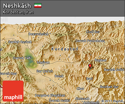Satellite 3D Map of Neshkāsh