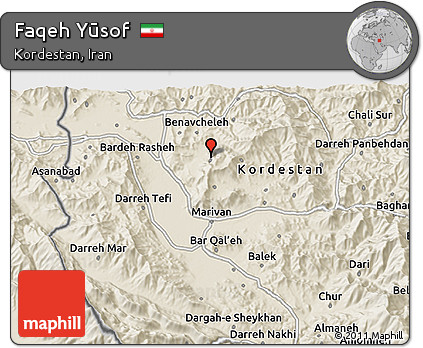 Shaded Relief 3D Map of Faqeh Yūsof