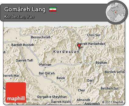 Shaded Relief 3D Map of Gomāreh Lang