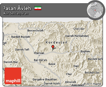Shaded Relief 3D Map of Ḩasan Āvleh
