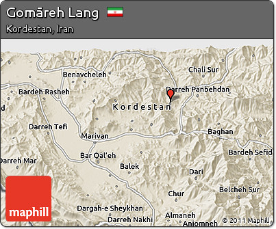 Shaded Relief 3D Map of Gomāreh Lang