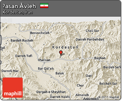 Shaded Relief 3D Map of Ḩasan Āvleh