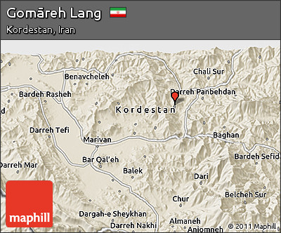 Shaded Relief 3D Map of Gomāreh Lang