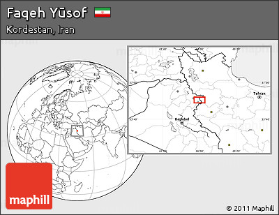 Blank Location Map of Faqeh Yūsof