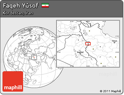 Blank Location Map of Faqeh Yūsof