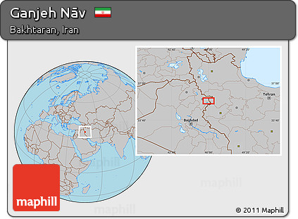 Gray Location Map of Ganjeh Nāv