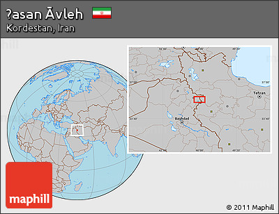 Gray Location Map of Ḩasan Āvleh