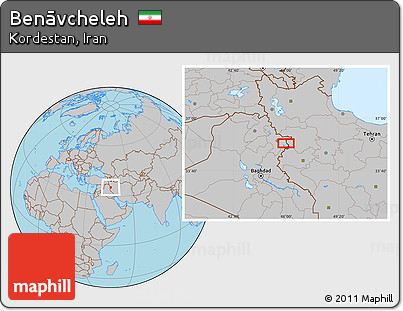 Gray Location Map of Benāvcheleh
