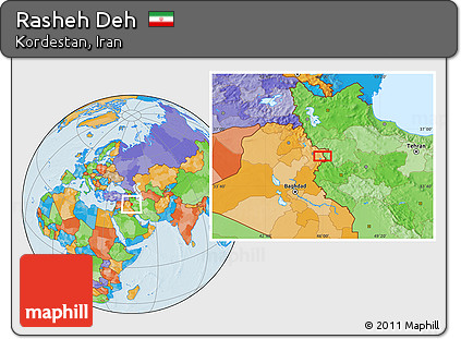 Political Location Map of Rasheh Deh