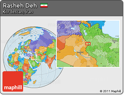 Political Location Map of Rasheh Deh