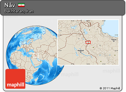 Shaded Relief Location Map of Nāv