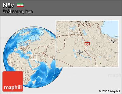 Shaded Relief Location Map of Nāv