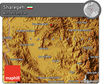 Physical Map of Sharegeh