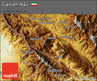 Physical Map of Ganjeh Nāv