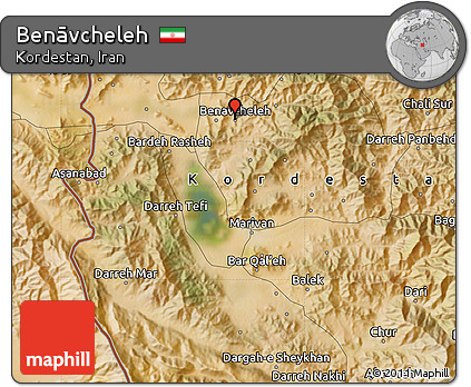 Satellite Map of Benāvcheleh