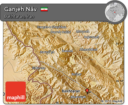 Satellite Map of Ganjeh Nāv