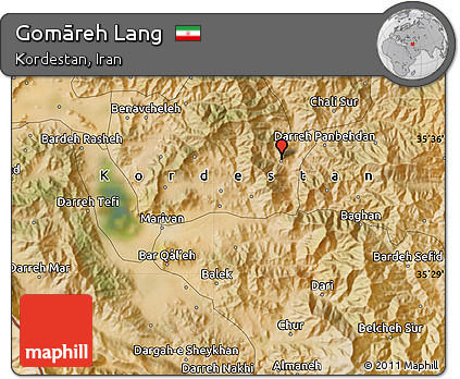 Satellite Map of Gomāreh Lang